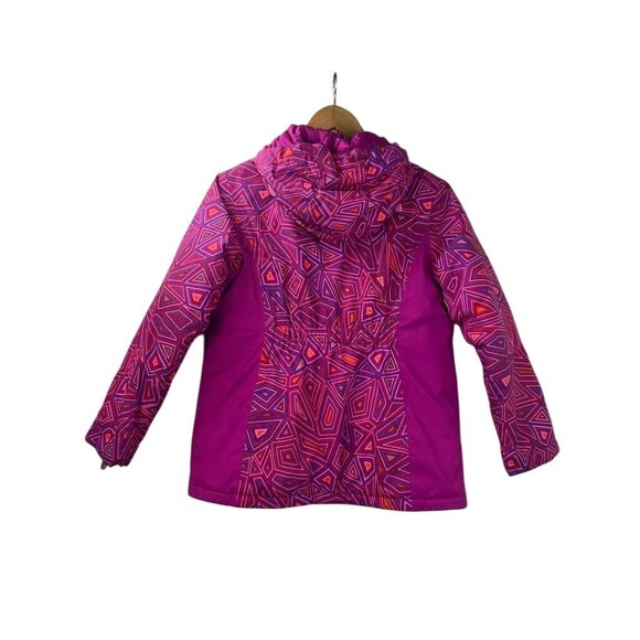 The North Face Girls Large (14/16) Geometric Pattern Hyvent Jacket Pink - Picture 2 of 16